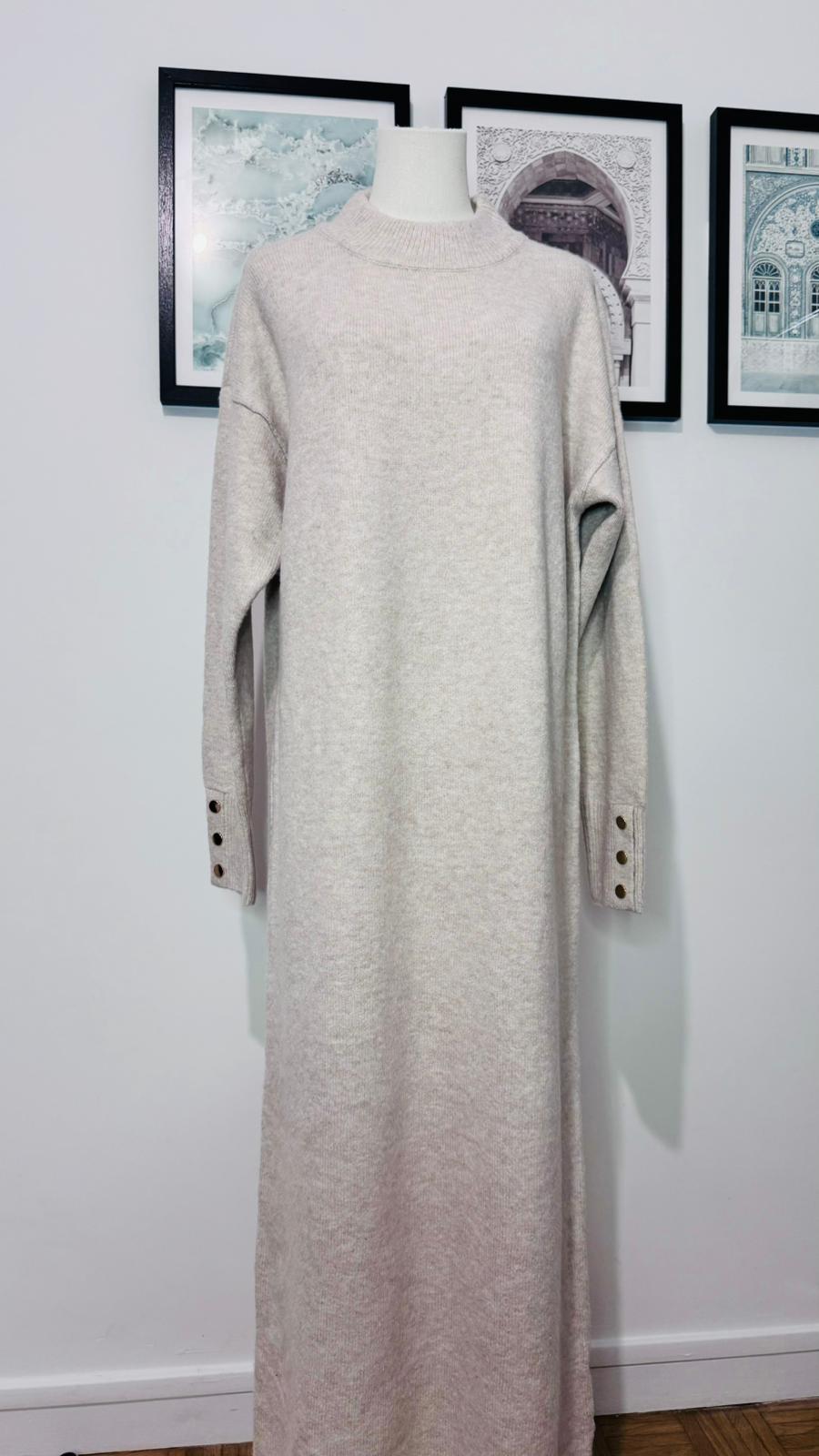 Robe pull beige