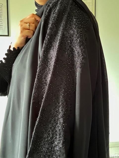 Abaya Doha - Brodé Noir