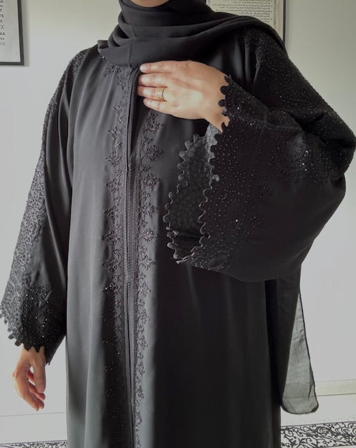 Abaya Doha - Brodé Noir