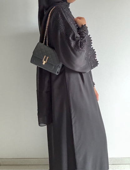 Abaya Doha - Brodé Noir