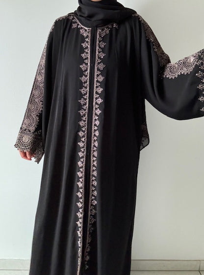 Abaya aus beigem Leinen