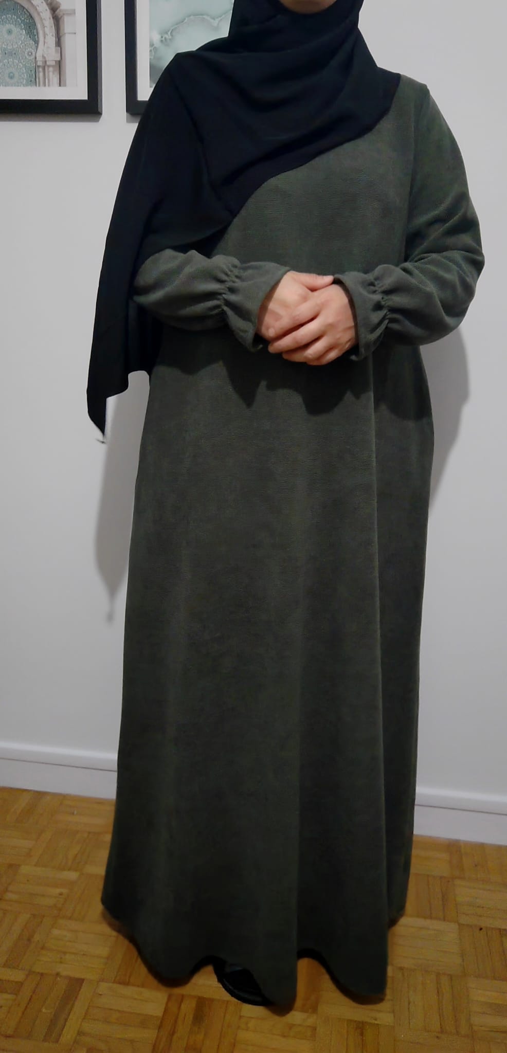 Abaya Daim Vert