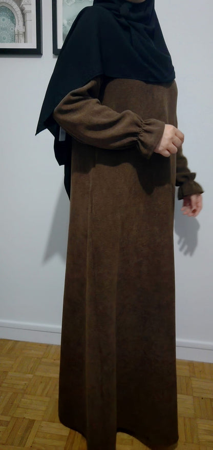 Abaya Daim Marron