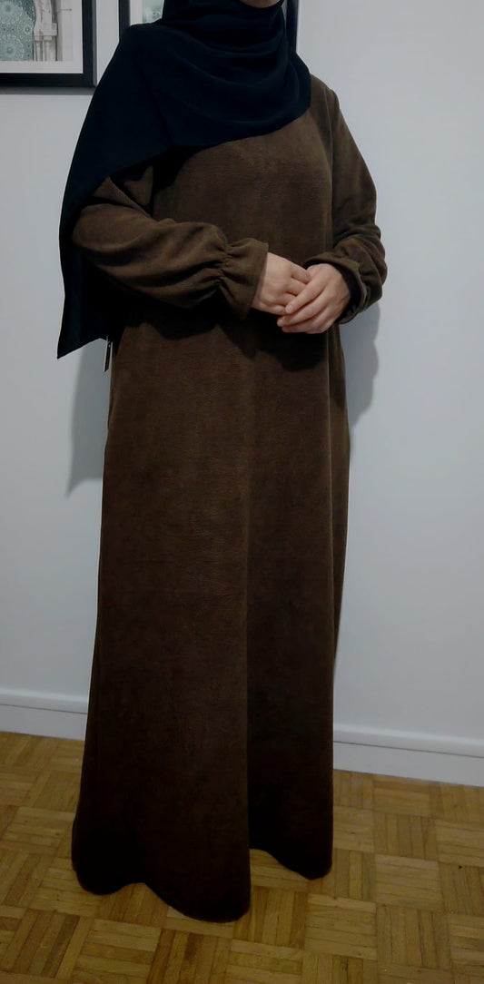 Abaya Daim Marron