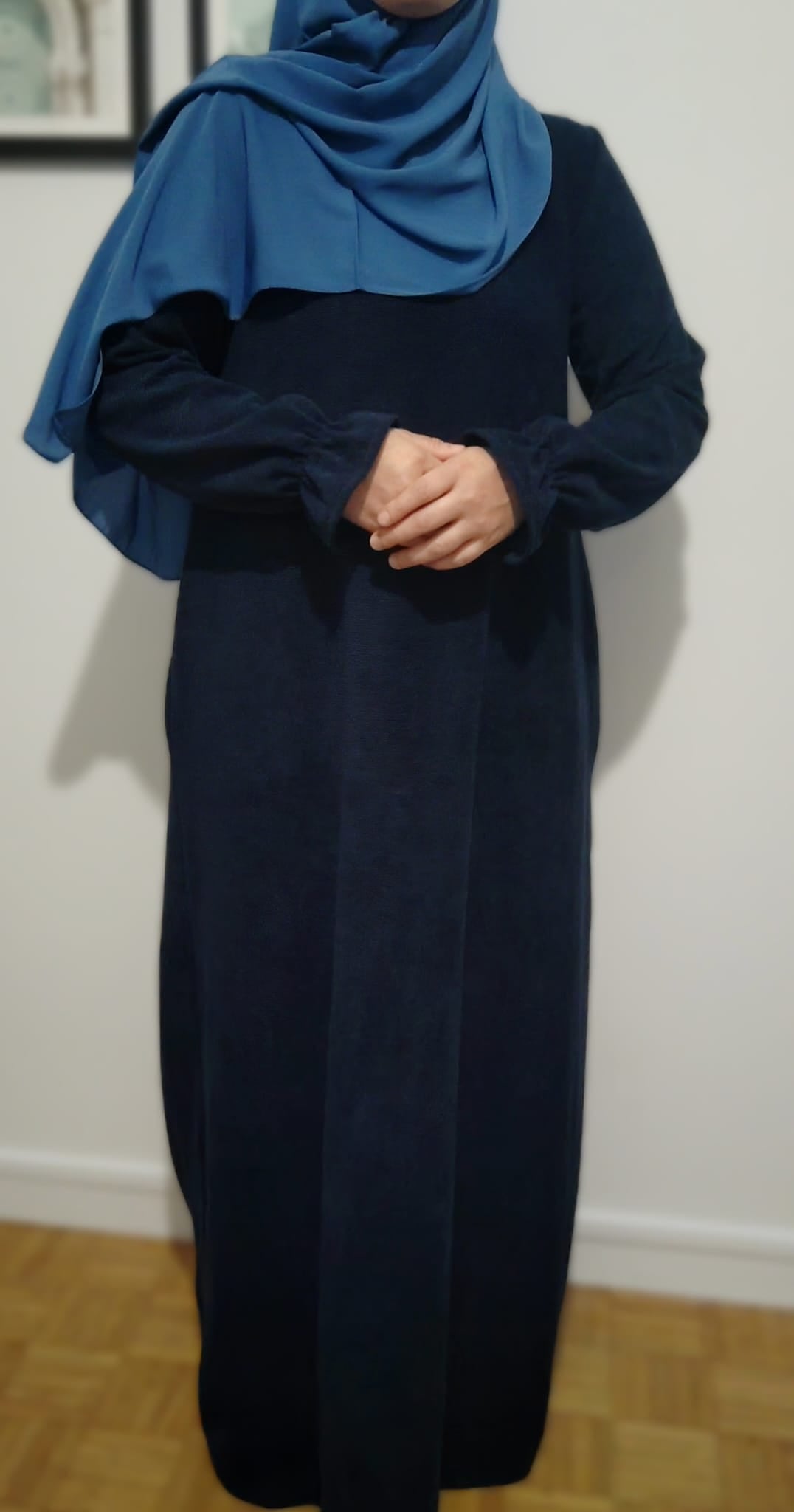 Abaya Daim Bleu