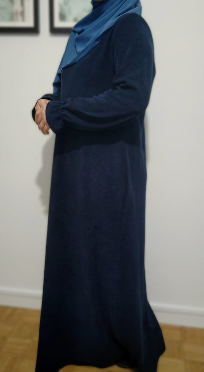 Abaya Daim Bleu