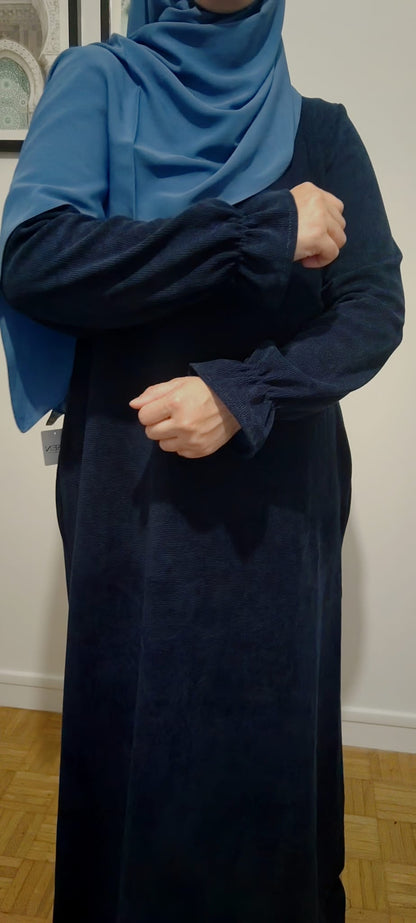 Abaya Daim Bleu