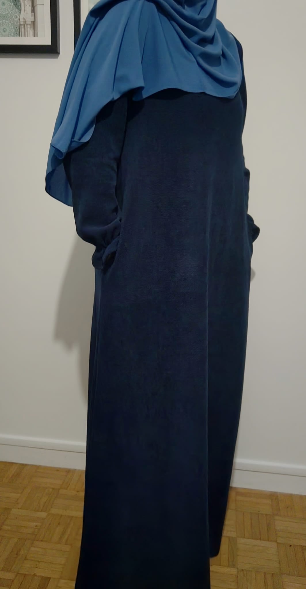 Abaya Daim Bleu